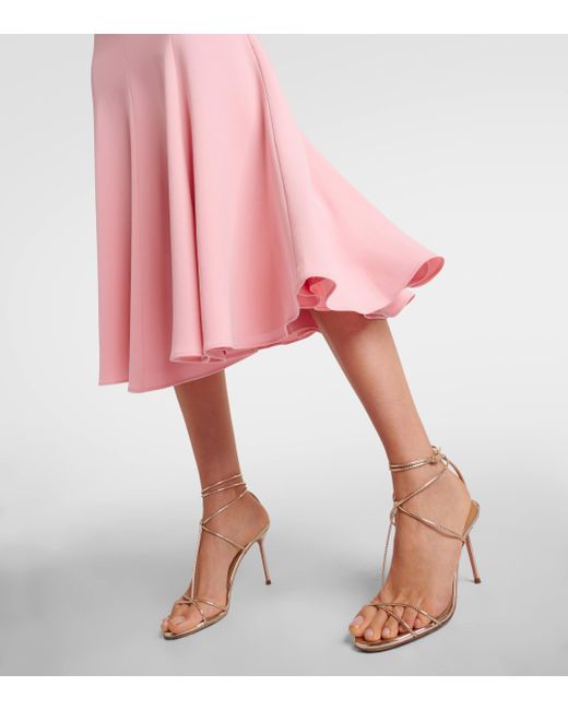 Roland Mouret Pink Twisted Cady Midi Dress