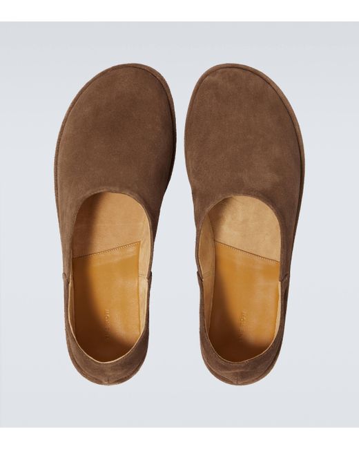 The Row Brown Canal Suede Slip-on Shoes for men