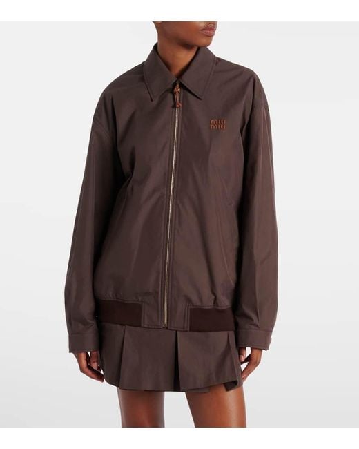 Miu Miu Brown Blouson Aus Einem Baumwollgemisch