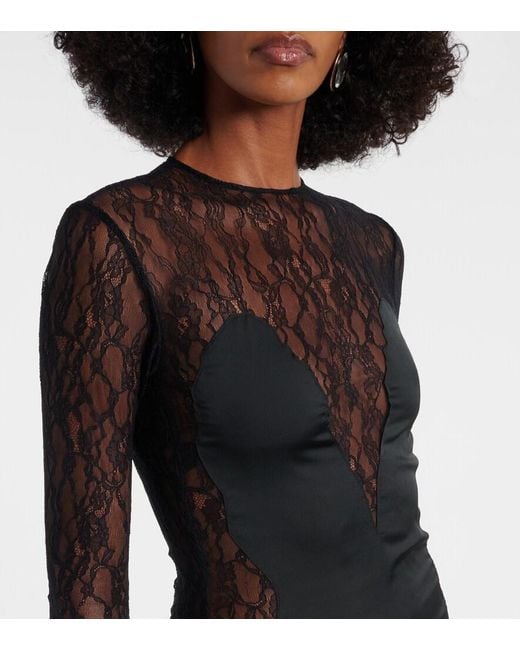 The New Arrivals Ilkyaz Ozel Black Silk Lace Gown