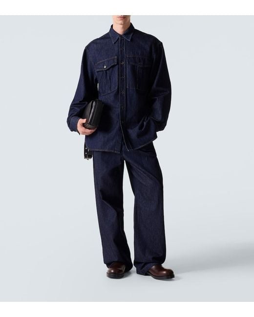 Dries Van Noten Blue Denim Shirt for men