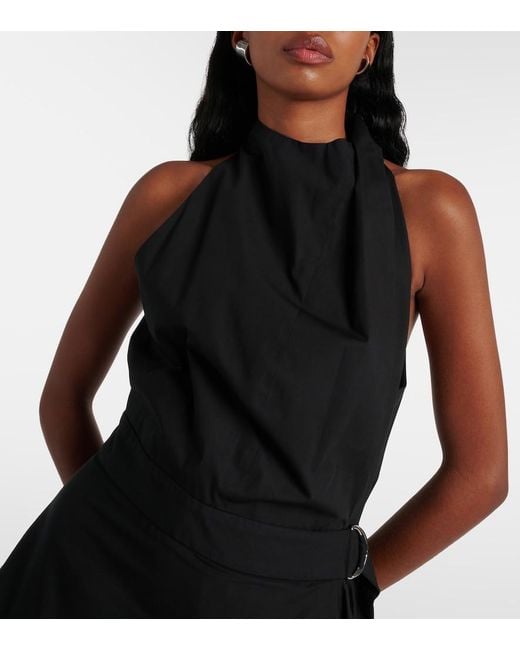 Proenza Schouler Black Yoko Cotton-Blend Poplin Wrap Dress