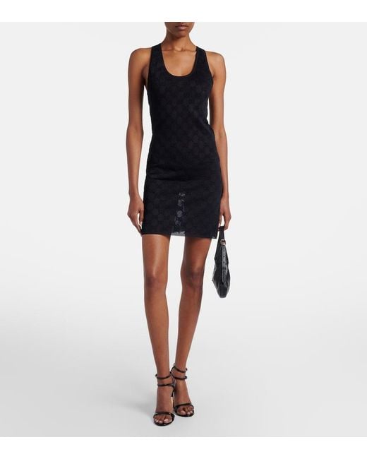Gucci Black Gg Crepe Minidress