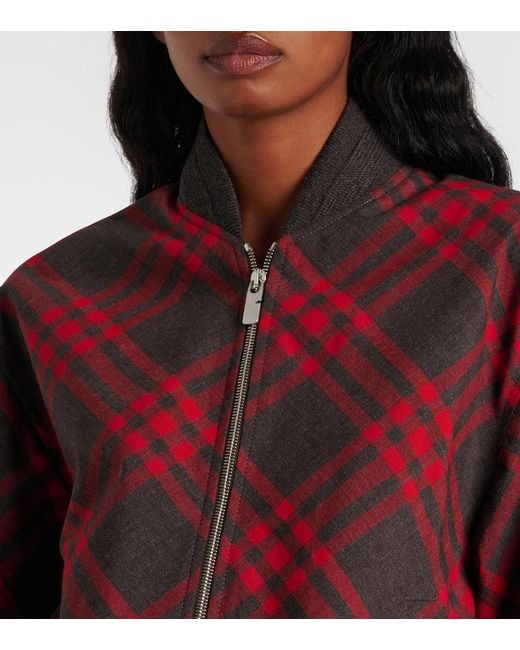 Burberry Red Check Bomber Jacket