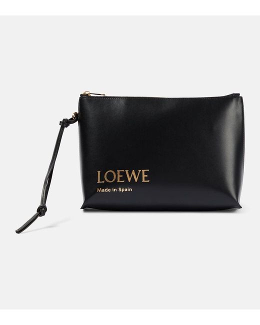 Pochette in pelle con logo di Loewe in Black