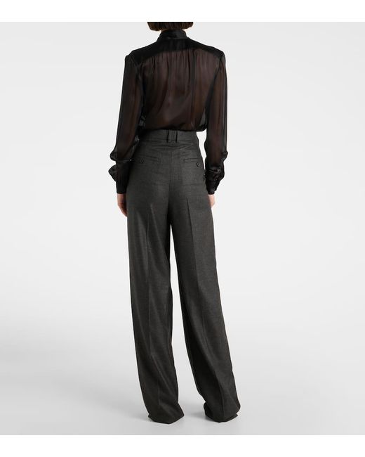 Pantaloni A Gamba Larga di Saint Laurent in Black