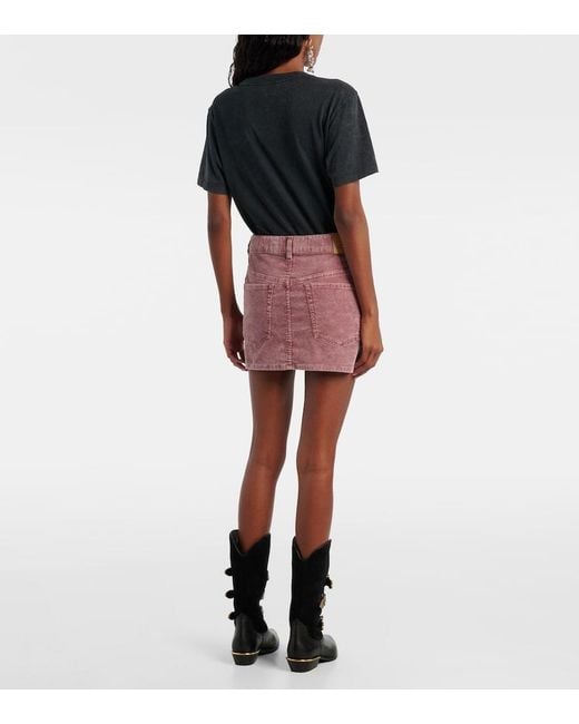 Isabel Marant Pink Olinda Cotton Corduroy Miniskirt