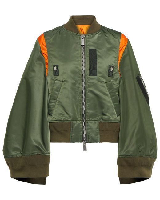 Sacai Synthetic Denim-paneled Bomber 