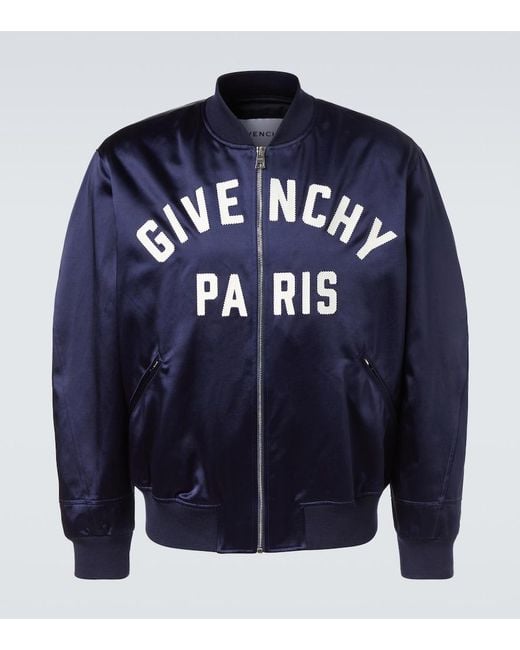 Givenchy Logo Bomber Jacket – in Blue für Herren