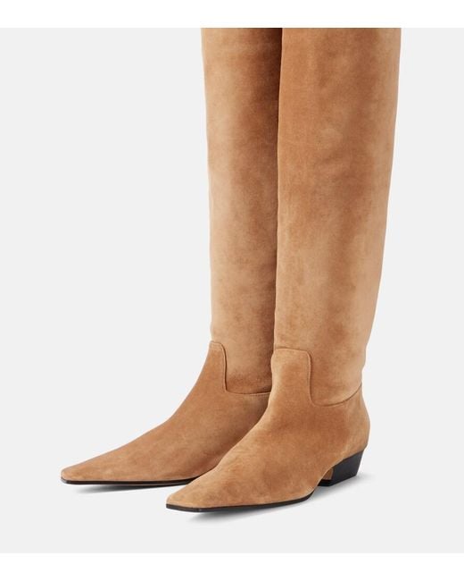 Khaite Brown Marfa Suede Knee-High Boots