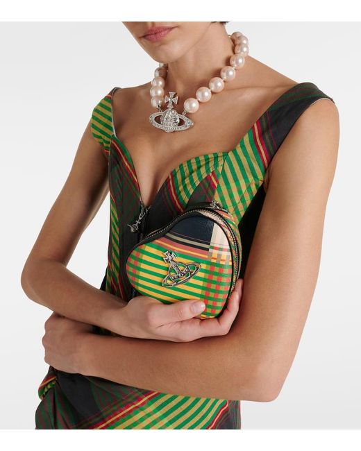 Vivienne Westwood Green Saff Heart Mini Faux Leather Shoulder Bag