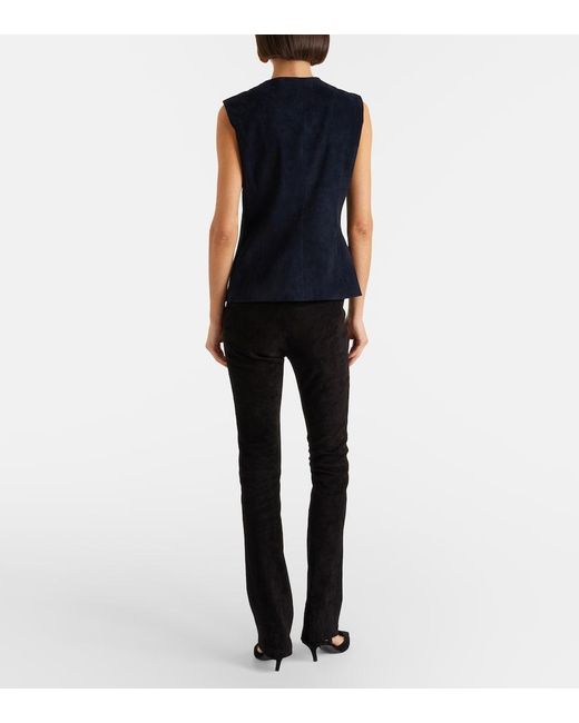 Stouls Black Jp Long Suede Flared Pants