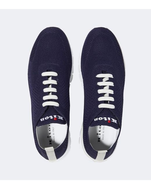 Kiton Blue Fits Cotton Sneakers for men
