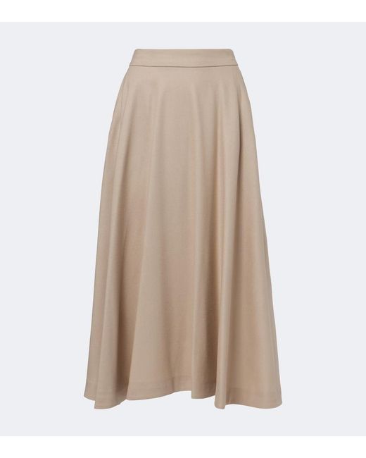 Max Mara Natural Wool Midi Skirt