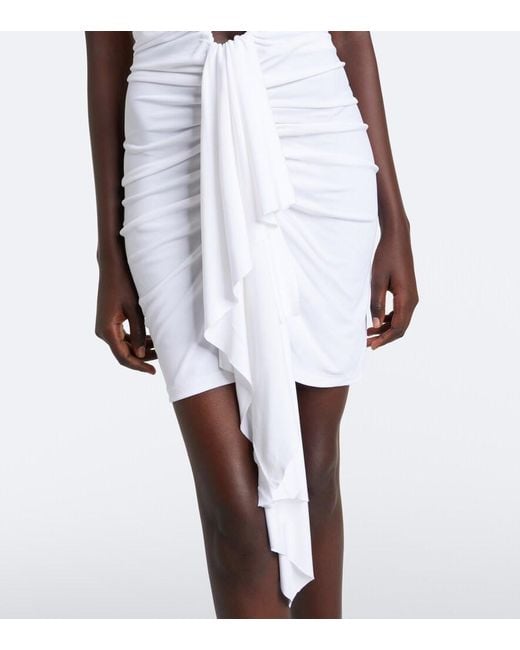 Christopher Esber White Salacia Ruched Jersey Minidress