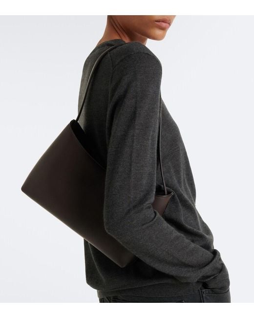 The Row Black Alma Small Leather Shoulder Bag