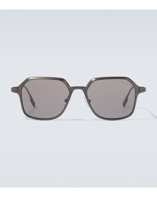 Gafas De Sol Cuadradas Oversized De Aluminio Zegna de hombre de color Gray
