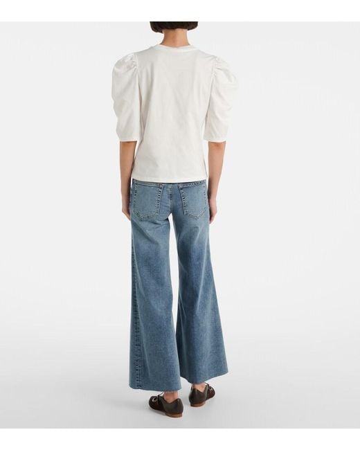 FRAME White Drape Cotton Top