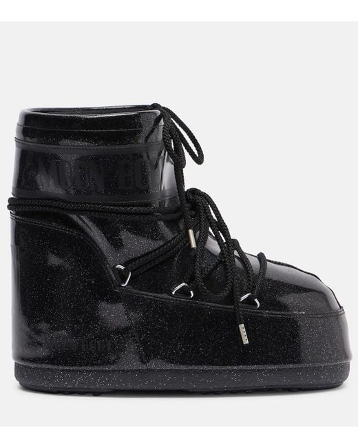 Moon Boot Black Icon Low Glitter Snow Boots