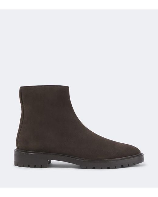 The Row Brown Moto Suede Ankle Boots for men