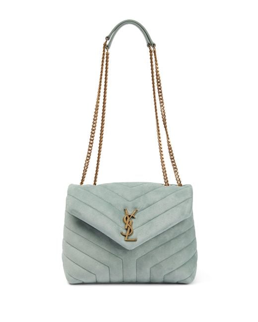 Saint Laurent Loulou Small Suede Shoulder Bag in Green | Lyst Canada