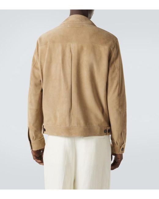 Zegna Brown Suede Jacket for men