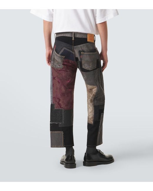 Junya Watanabe Gray X Levi's Patchwork Wide-Leg Jeans for men