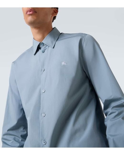 Camisa De Algodon Burberry de hombre de color Blue