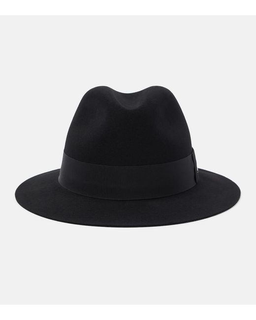 Sombrero de fieltro de lana Saint Laurent de color Black