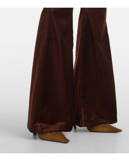 Citizens of Humanity Brown High-Rise Velvet Flared Pants