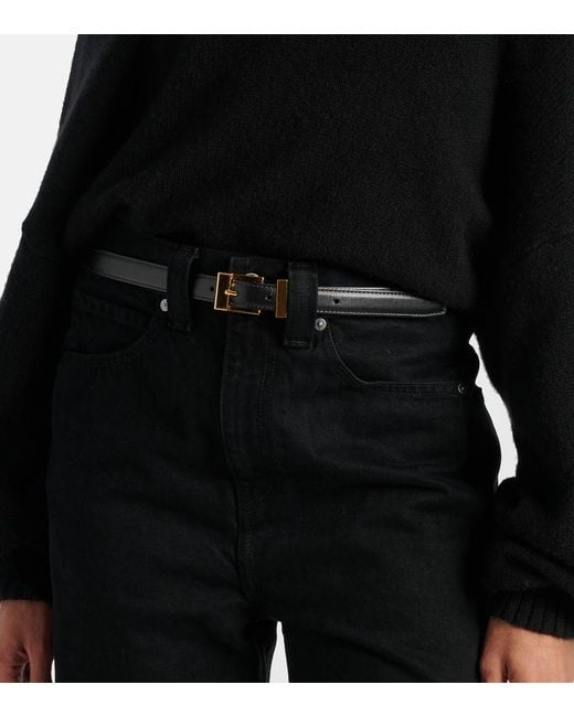 Khaite Black Manhattan Leather Belt