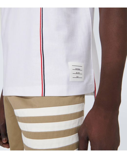 T-shirt RWB Stripe en coton Thom Browne pour homme en coloris White
