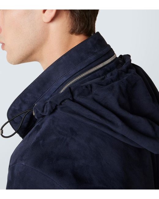 Tom Ford Blue Suede Field Jacket for men