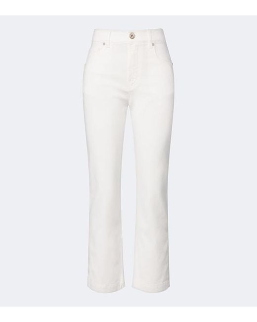 Eleventy White Cropped Slim Jeans