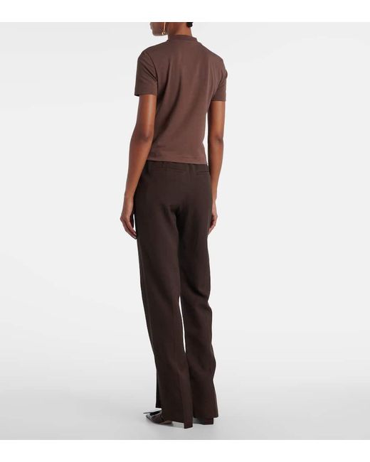 Top De Jersey En Mezcla Algodon Con Logo Jacquemus de color Brown