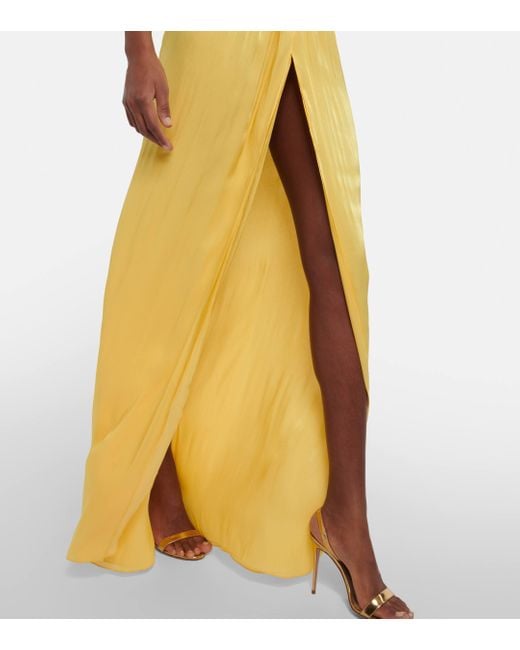 Robe Thalia a encolure bardot Costarellos en coloris Yellow