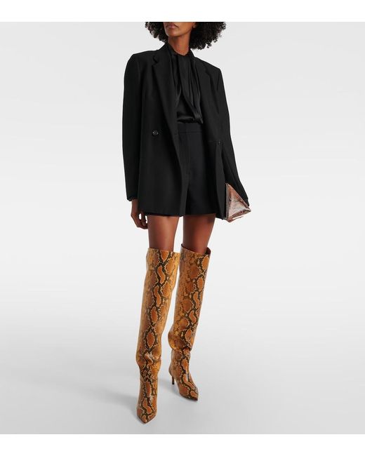 Ulla Johnson Brown Embossed Leather Over-the-Knee Boots