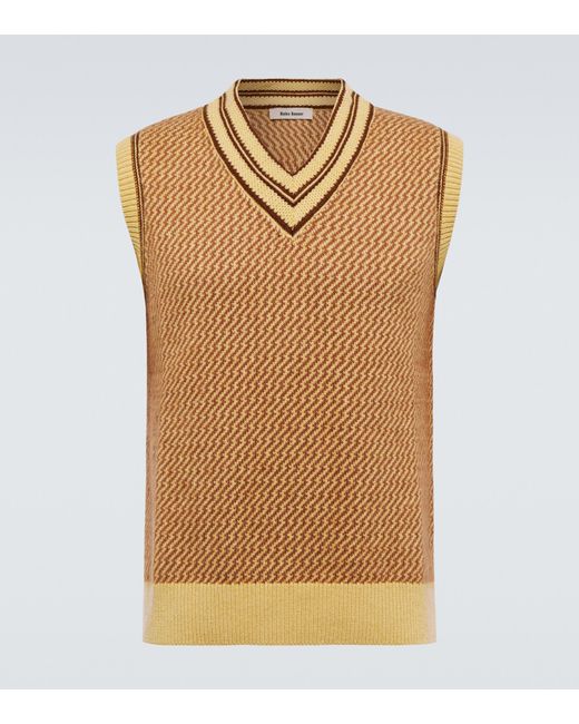 Wales Bonner Natural Clarinet Cashmere-blend Sweater Vest for men