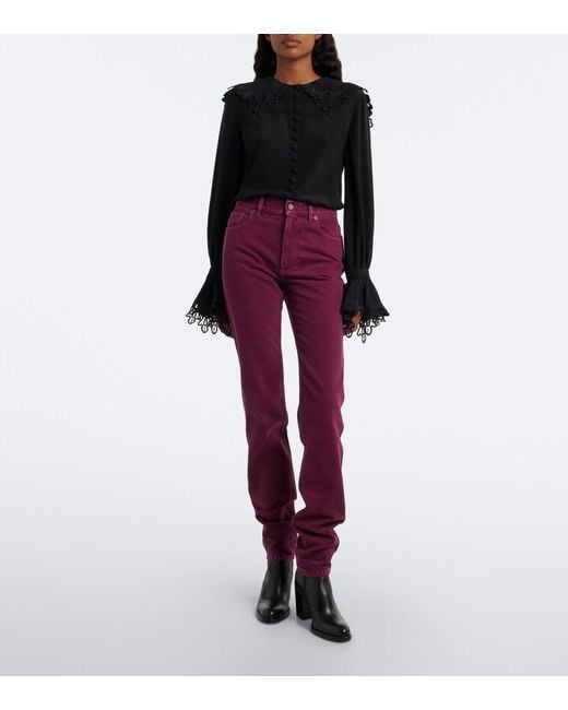 Chloé Purple Mid-Rise Slim Jeans