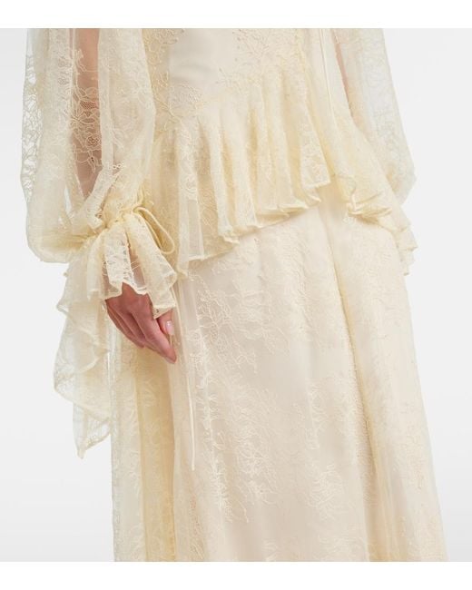 Robe Longue Esen En Dentelle A Volants De La Vali en coloris Natural