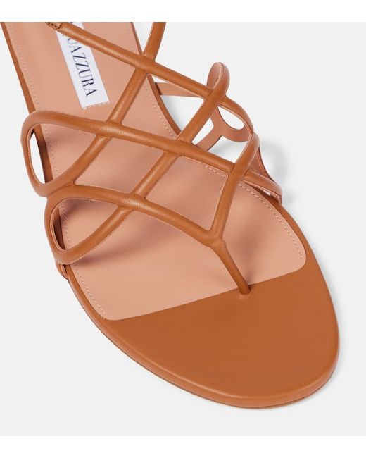 Aquazzura Pink Infinito Leather Sandals