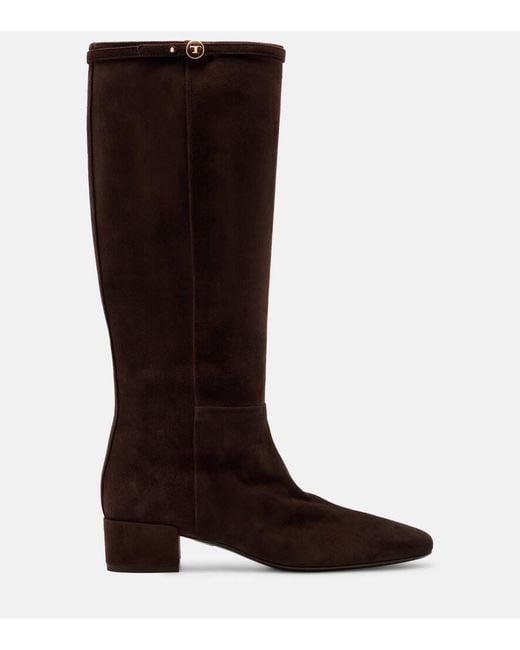Tod's Brown Stiefel Aus Veloursleder