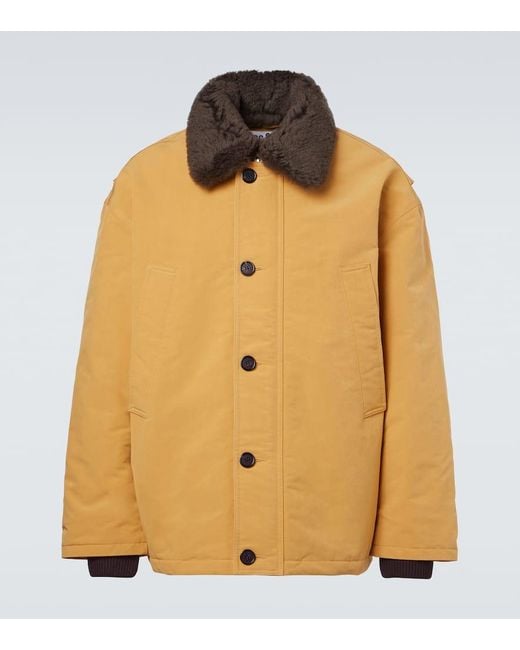 Acne Natural Padded Shearling-Trimmed Jacket for men