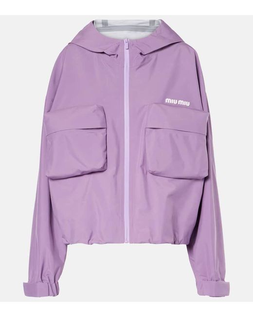 Miu Miu Purple Jacke Aus Canvas