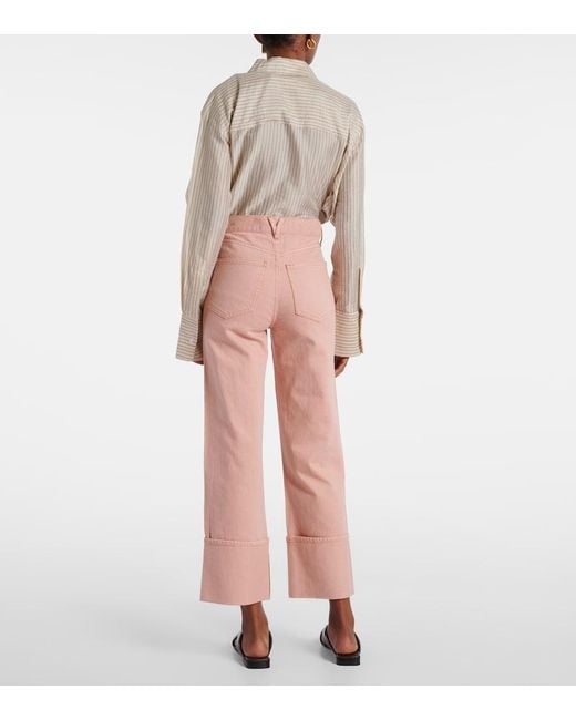 Veronica Beard Pink Dylan Straight Jeans