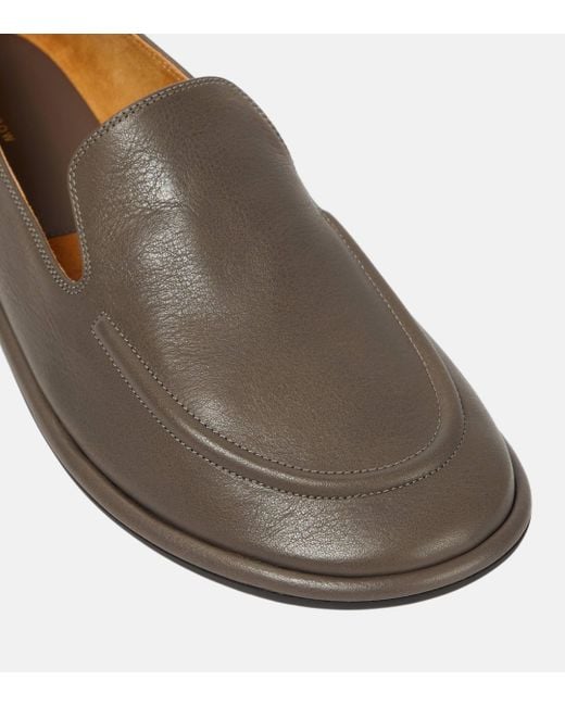 The Row Brown Canal Leather Loafers