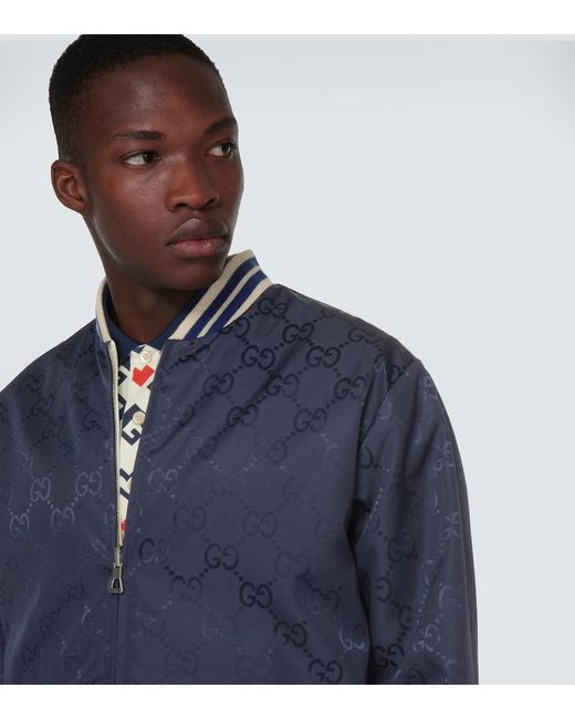Gucci Wendbare Jacke GG aus Canvas in Blue für Herren
