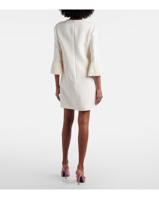 Valentino White Wool And Silk Minidress