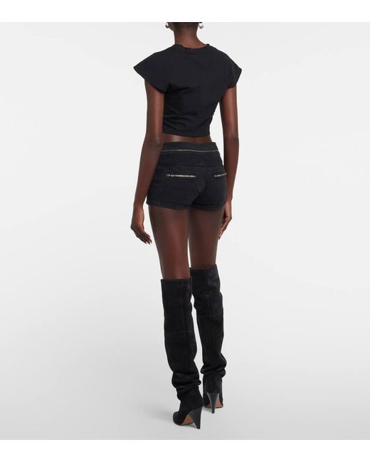 Isabel Marant Black Low-Rise Jeansshorts Lary