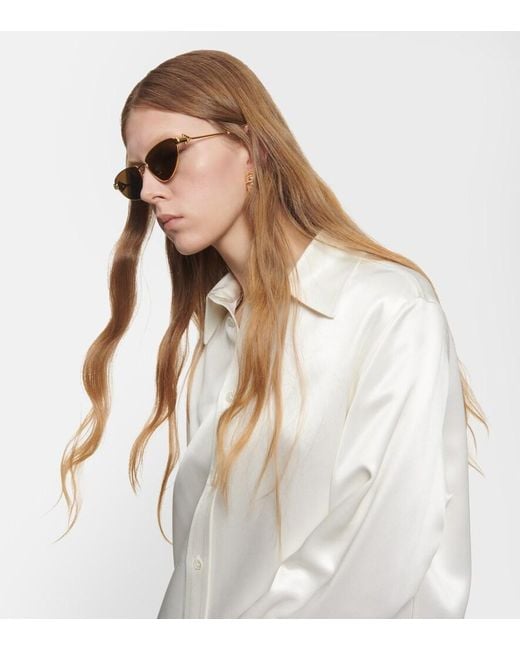 Bottega Veneta Brown Turn Cat-eye Sunglasses